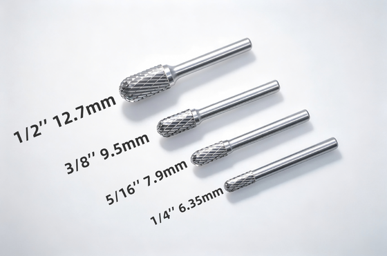 Jakość 9.5mm Dia Niestandardowe Burs Karburowy z promieniem cylindrycznym z 6mm szczyp standardowym podwójnym cięciem fabryka